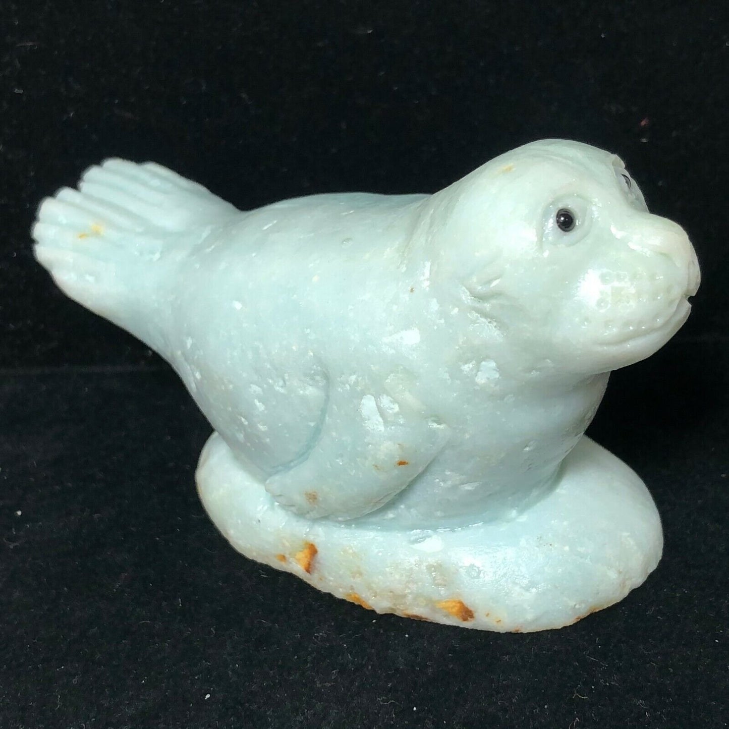 Unusual Amazonite Seal, 55mm Tall, 211g (Blue, Green, Yellow)