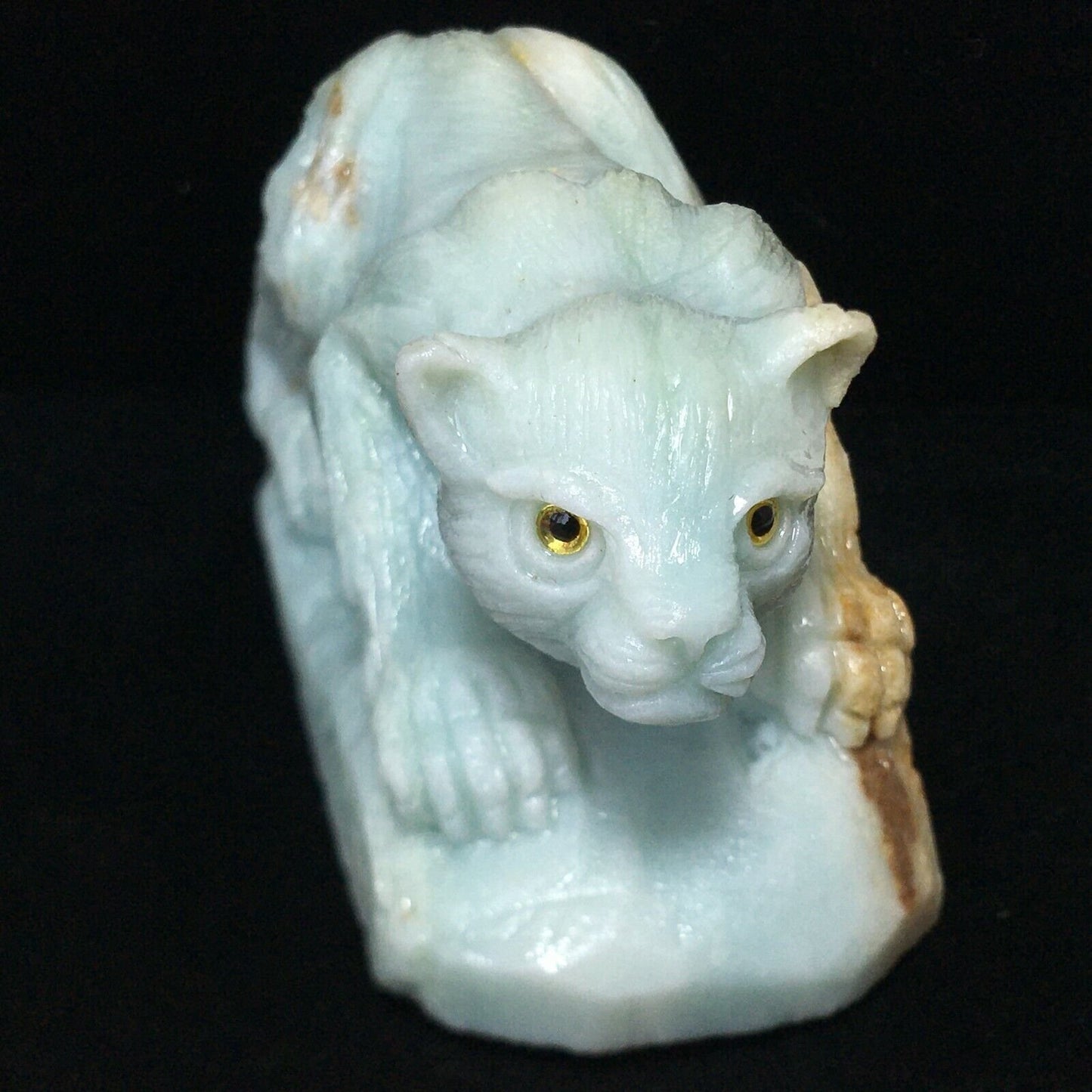 Unusual Amazonite Leopard with Geodic Quartz Crystals, 46mm Tall, 218g (Blue, Green, Yello)