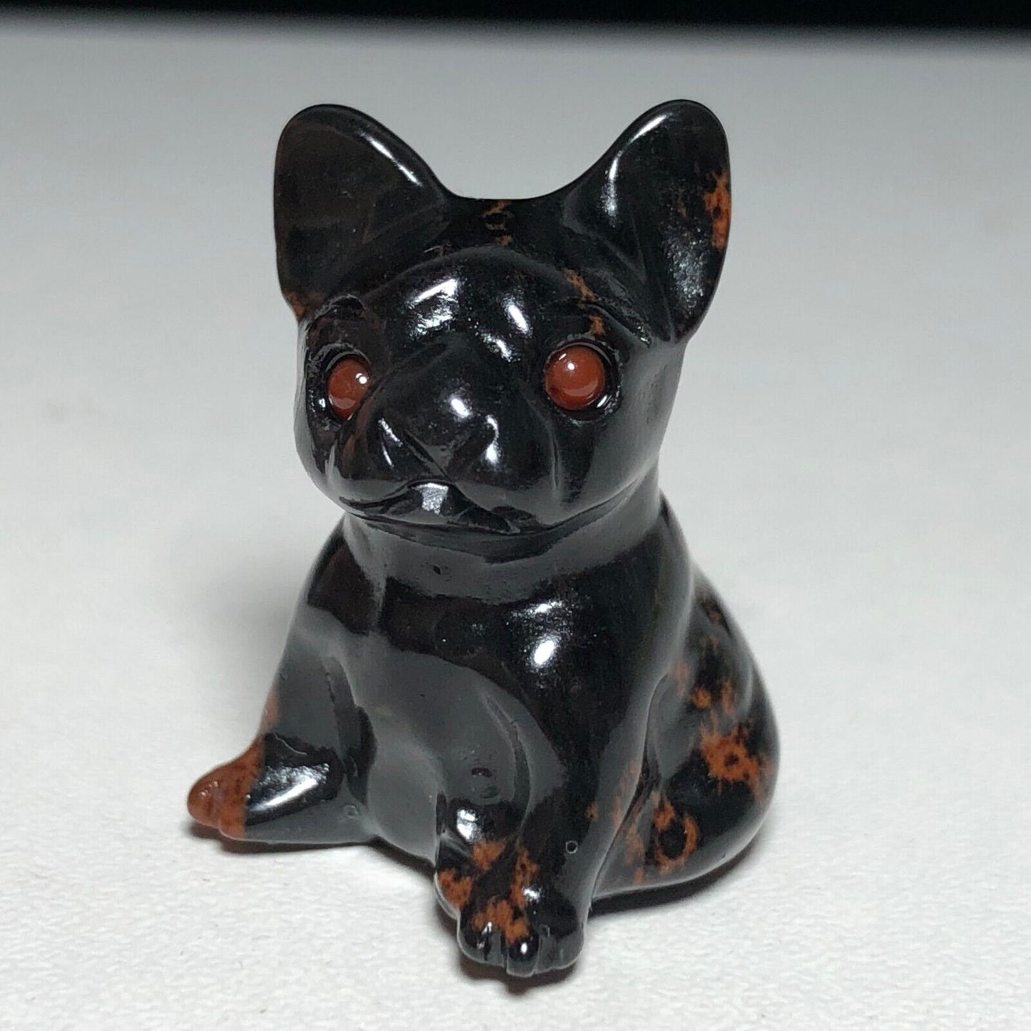 Unusual Fireworks Garnet Puppy Dog, 30mm Tall, 10g (Black, Red, Brown)