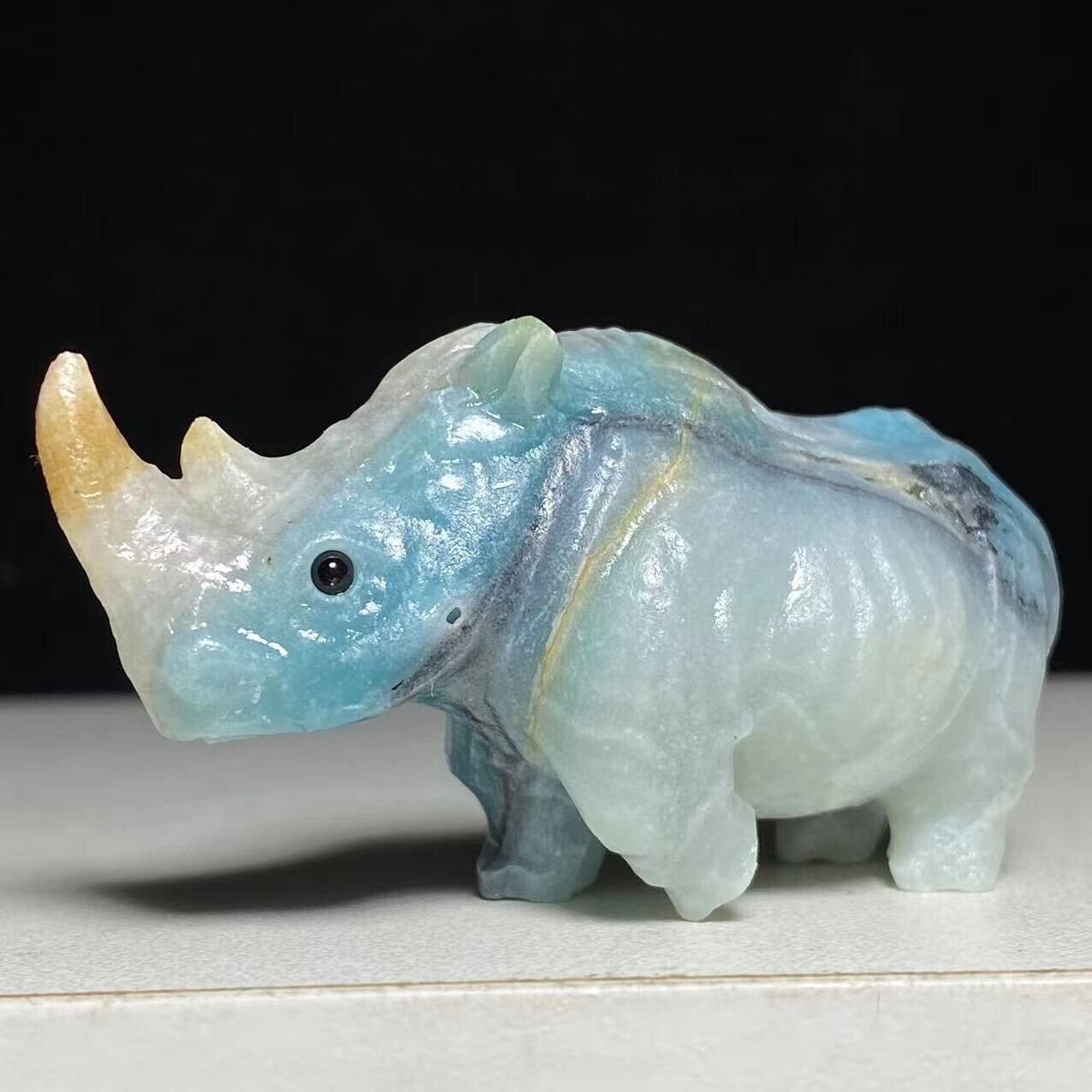 Unusual Amazonite Rhino, 34mm Tall, 49g
