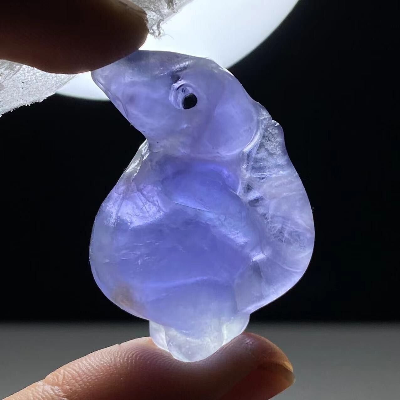 Rare Fluorite Anthro Crocodile, 35mm Tall, 22g (Blue)