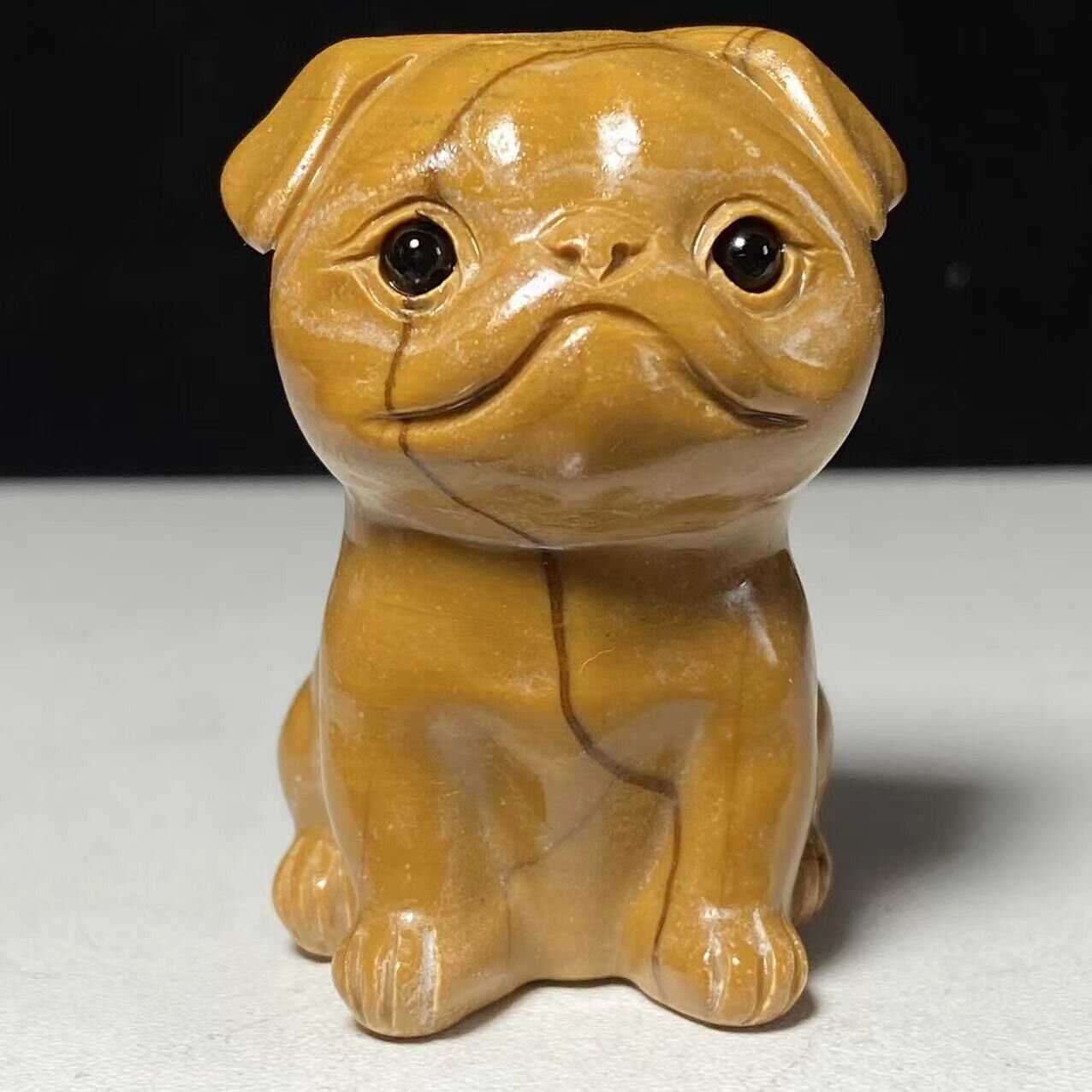 Common Jasper Dog, 50mm Tall, 95g (Yellow)