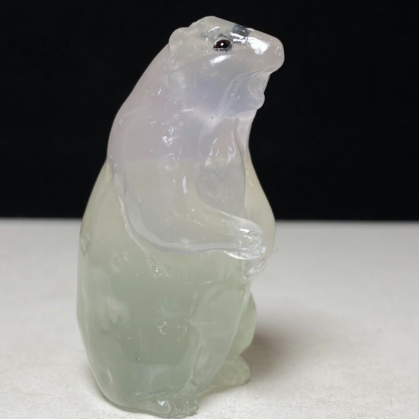 Unusual Fluorite Groundhog with Solid Crystals, 50mm Tall, 65g (Green, Purple, Clear)