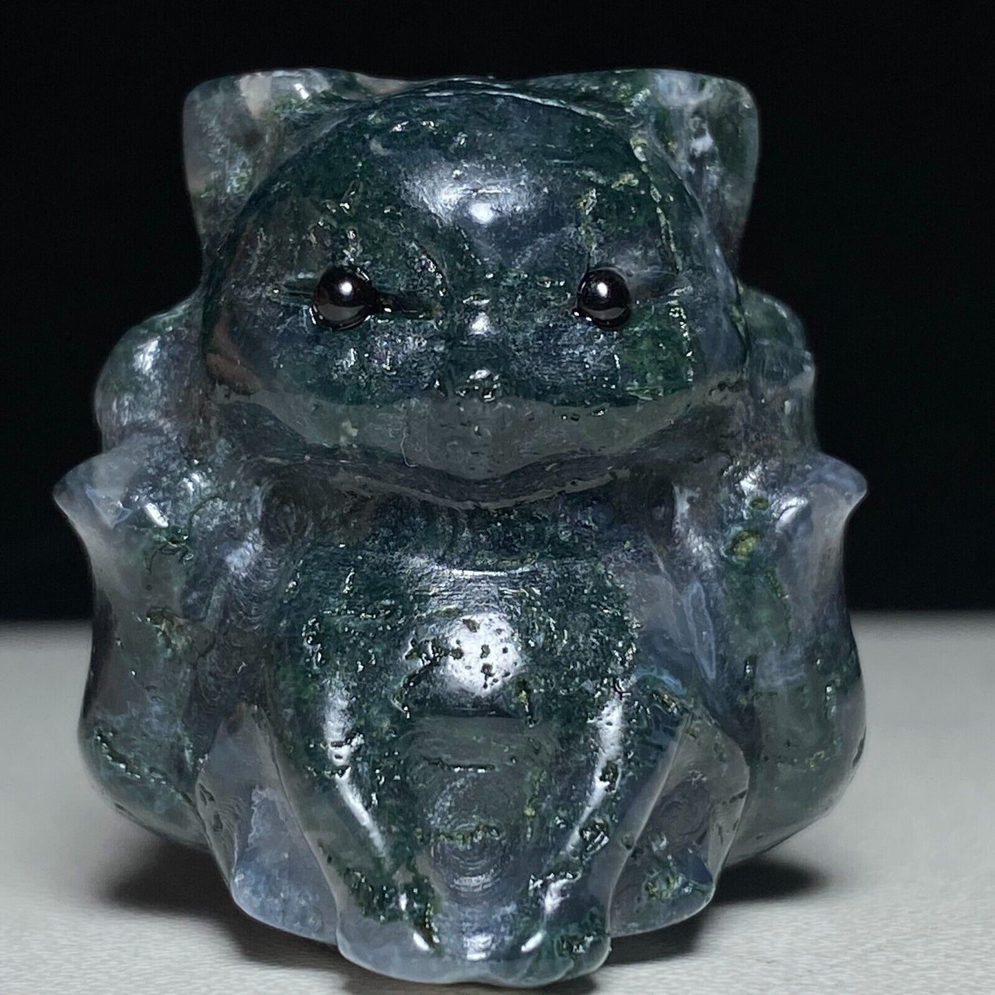 Rare Stone Sit Kitsune, 32mm Tall, 36g