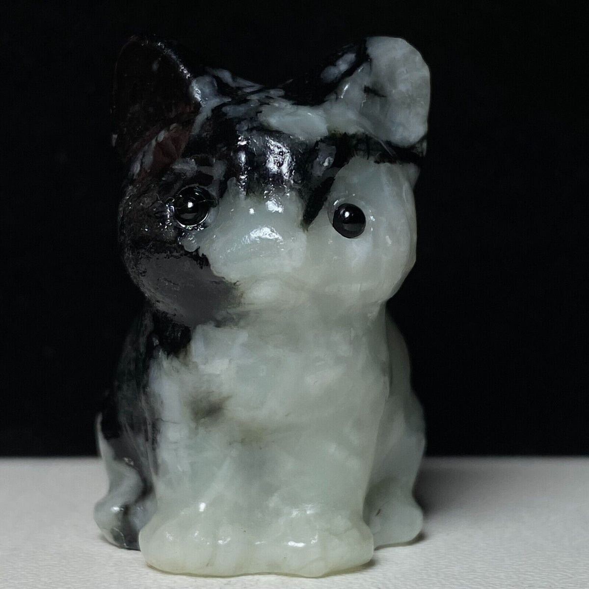 Unusual Stone Front Cat, 37mm Tall, 30g (Blue)