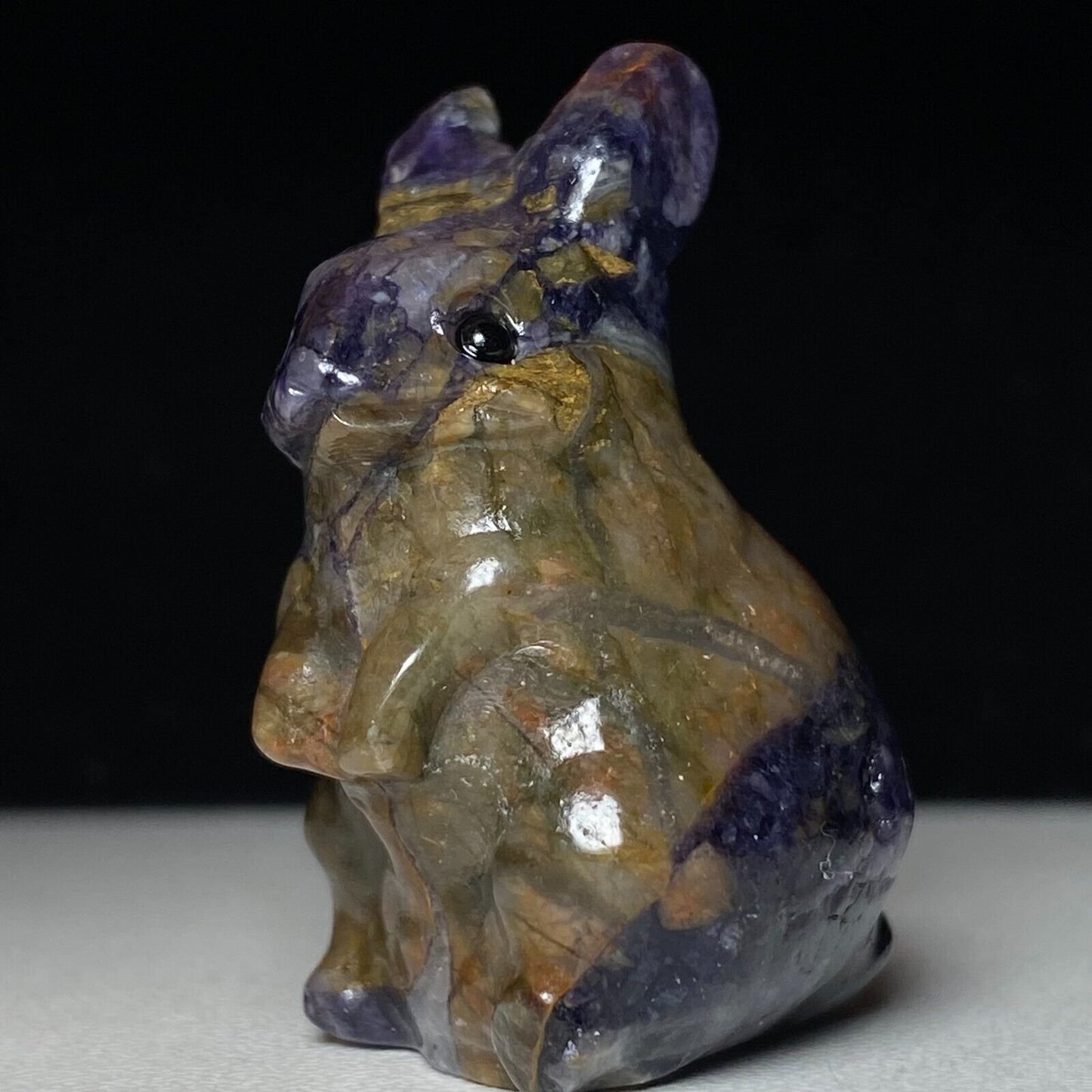 Unusual Bamboo Leaf Jasper Rabbit, 38mm Tall, 25g