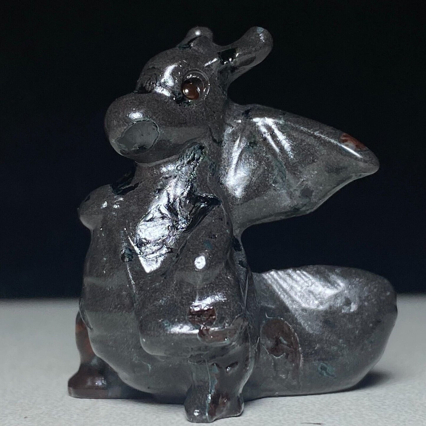 Unusual Stone Dragon, 38mm Tall, 25g (Black)