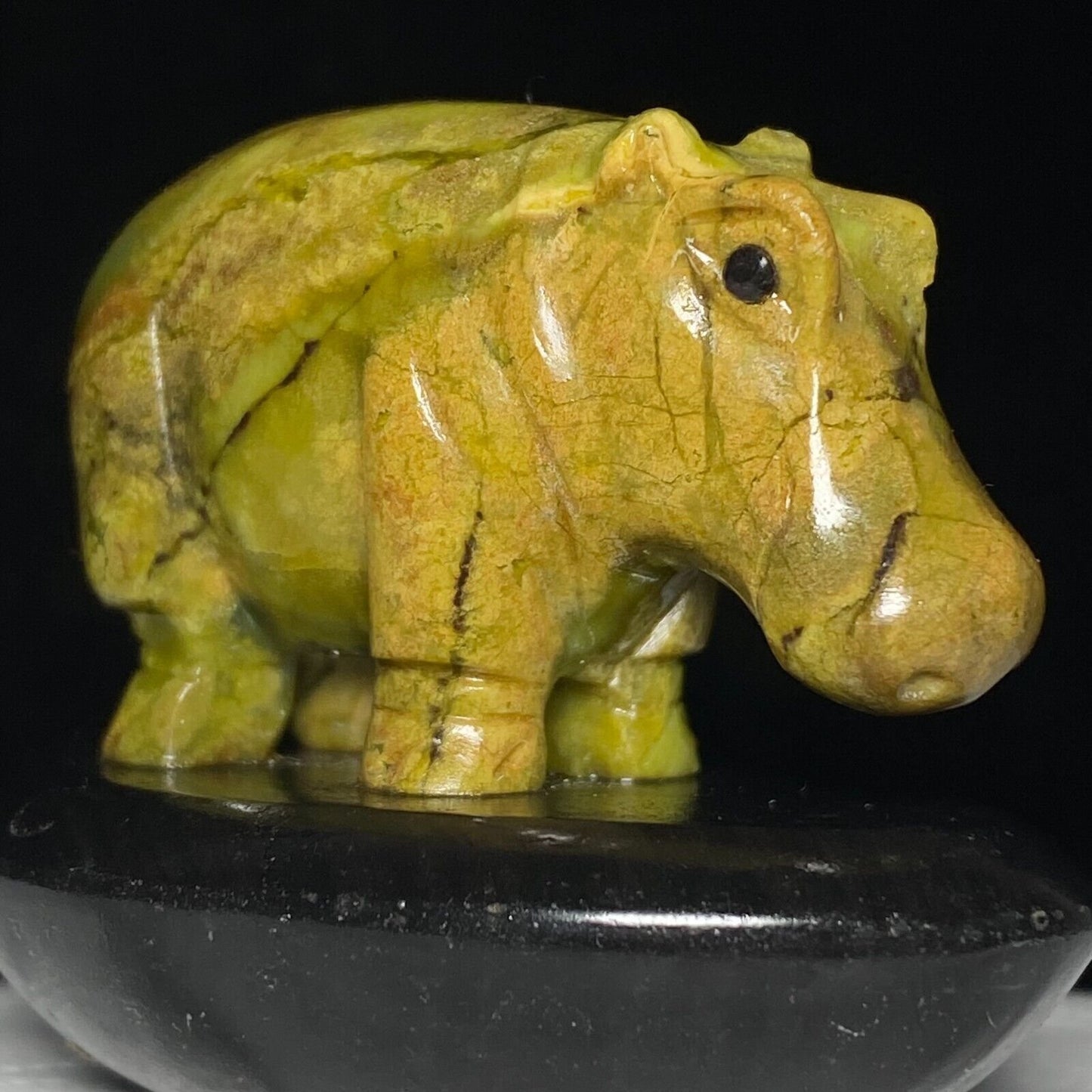 Common Jasper Hippo, 41mm Tall, 85g (Yellow)