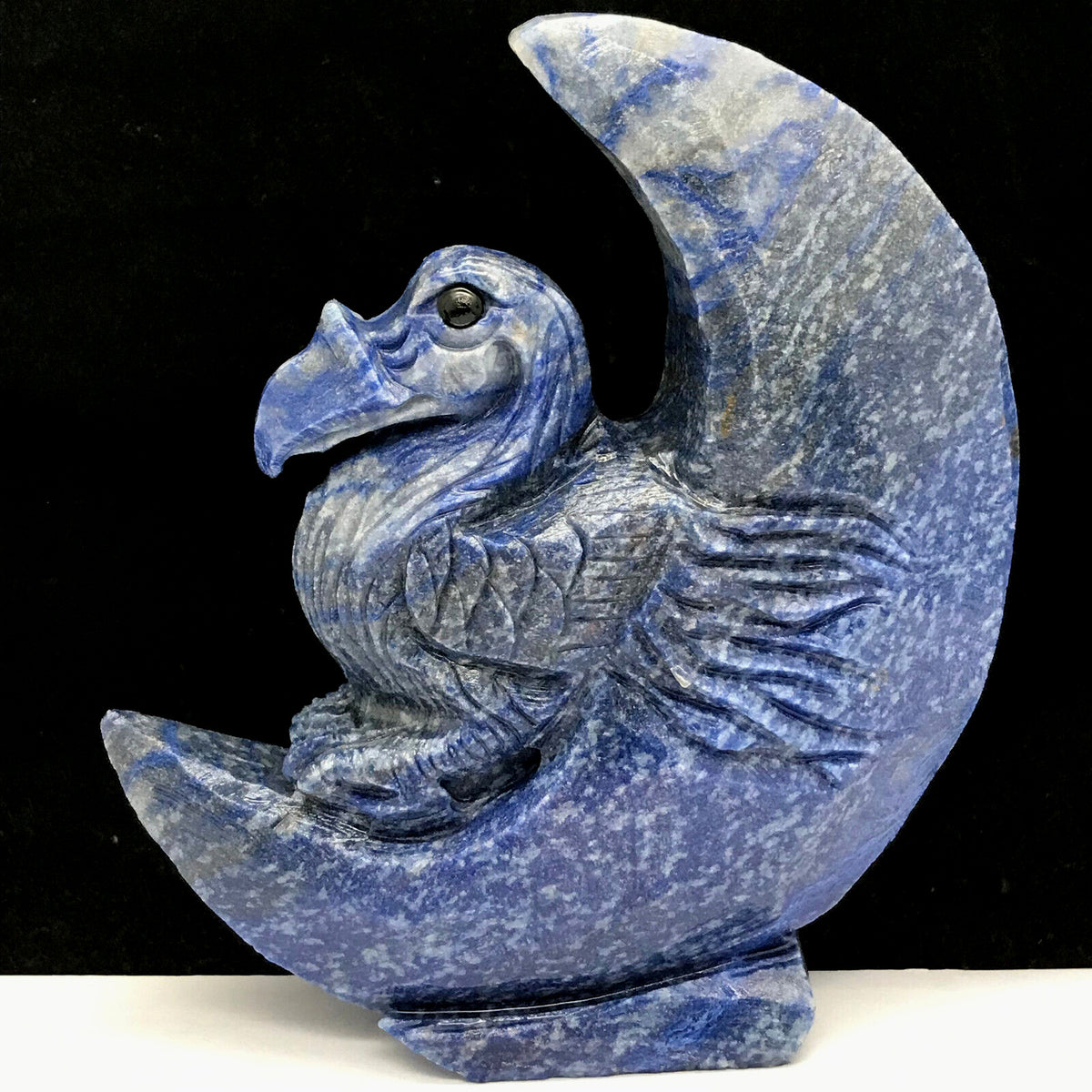 Stunning Lapis Lazuli Dodo with Pyrite Crystals, 113mm Tall, 454g (Blue, Gray, White)