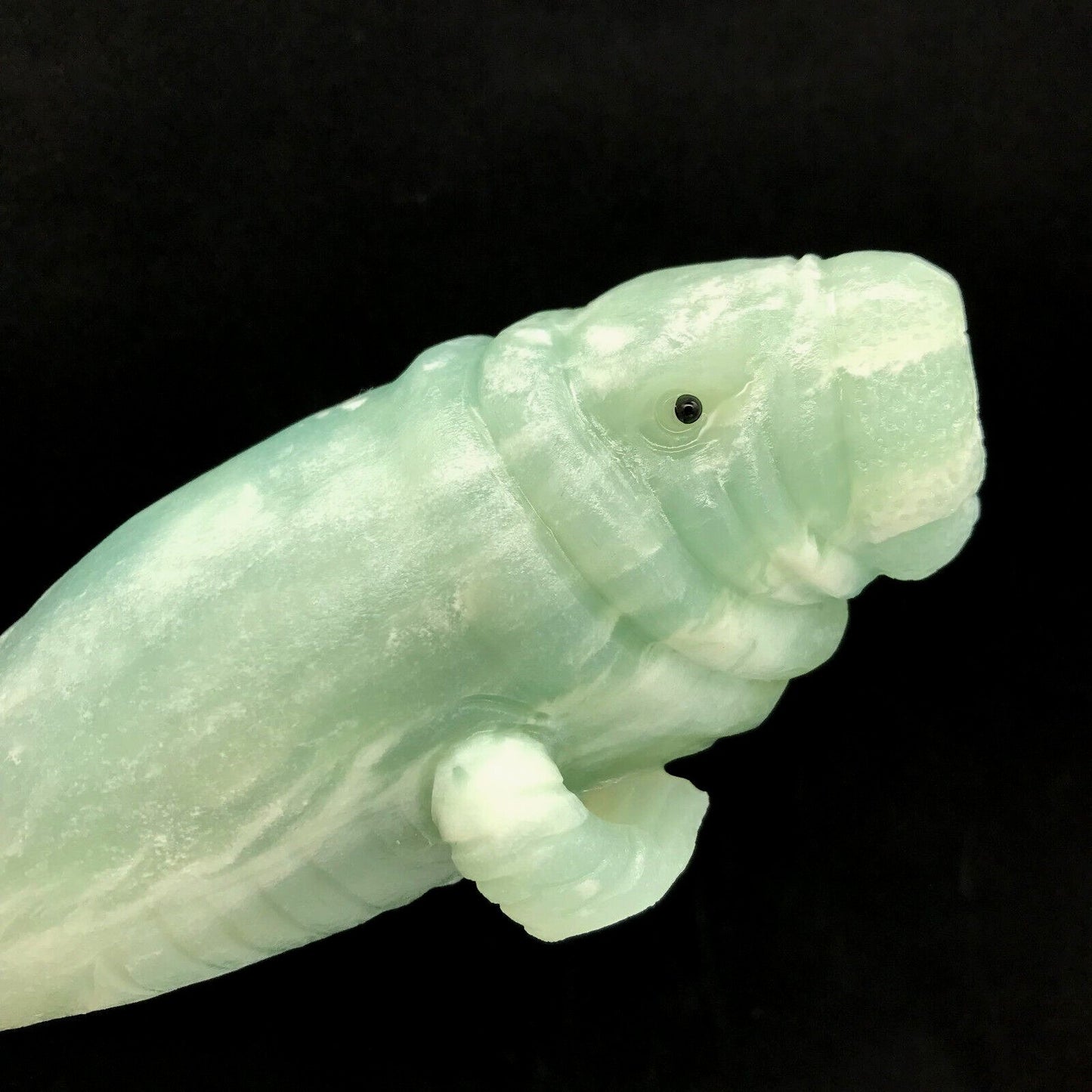 Stunning Amazonite Manatee, 51mm Tall, 485g (Green, Blue, Black)