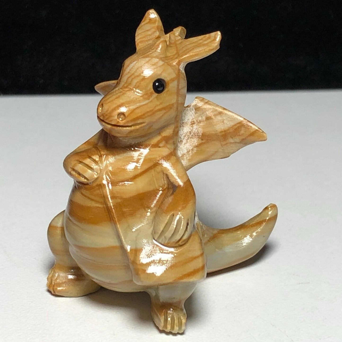 Unusual Picture Jasper Dragon, 45mm Tall, 26g (Yellow, Brown, Cream)