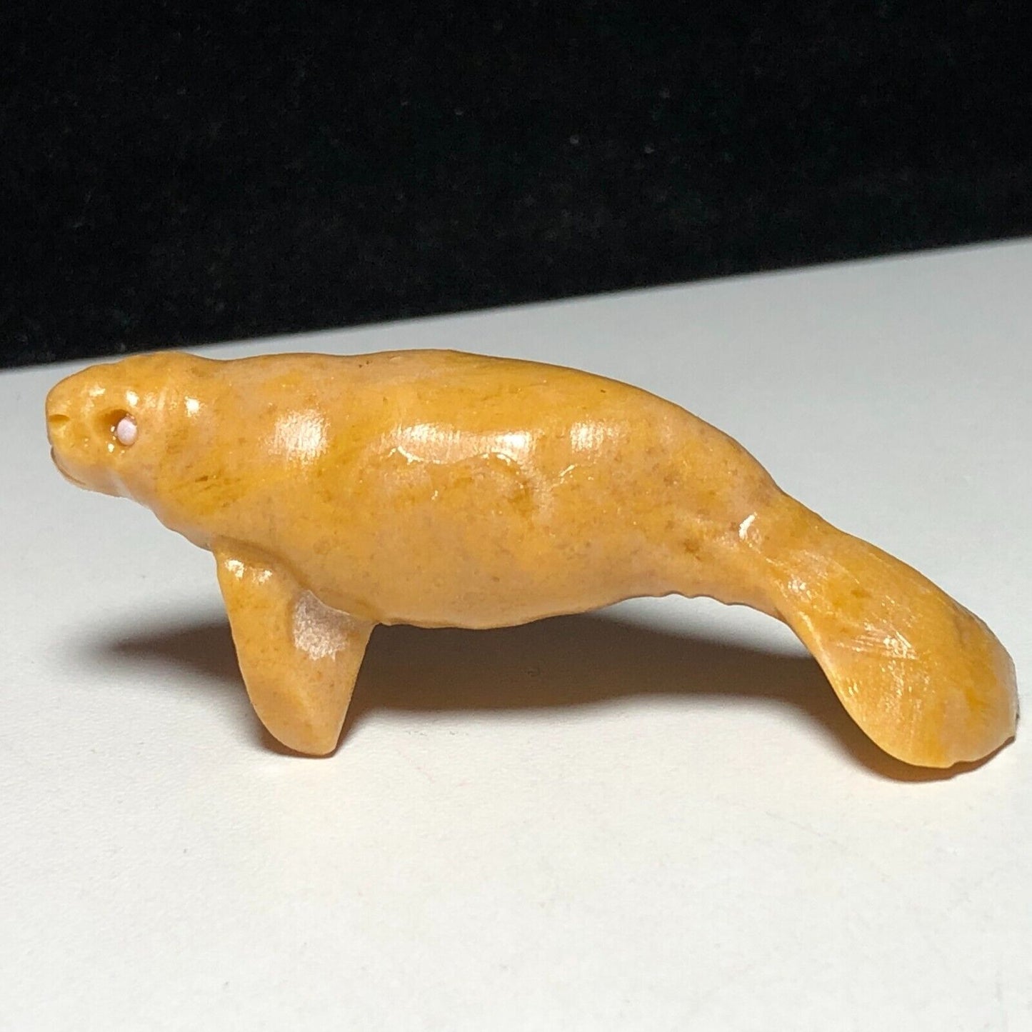 Common Yellow Jasper Manatee, 28mm Tall, 23g (Yellow, Orange)