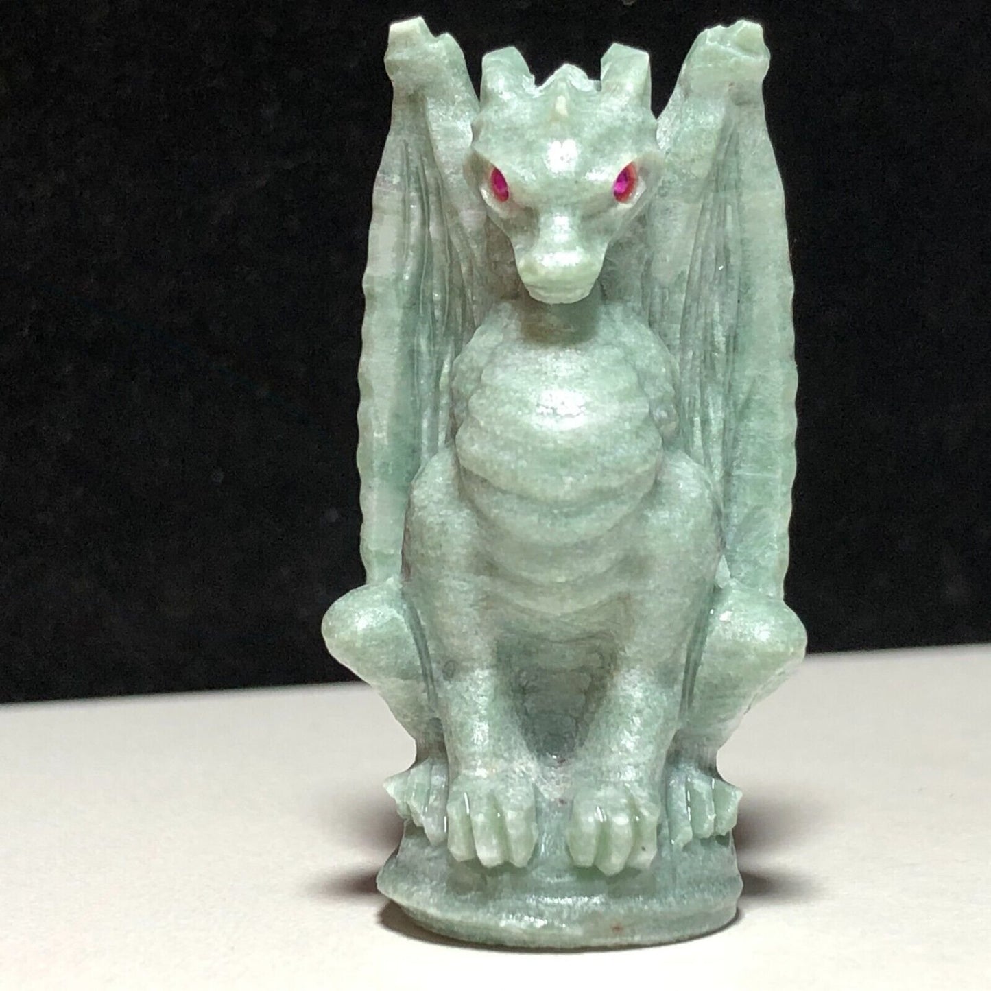 Unusual Stone Dragon, 50mm Tall, 31g (Green)