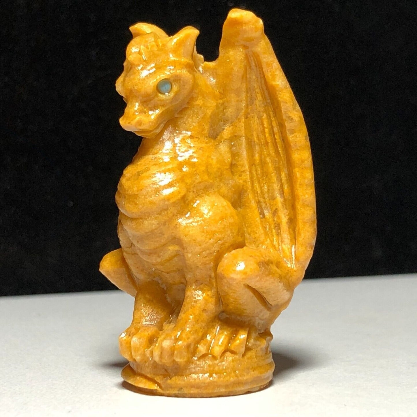 Unusual Stone Dragon, 50mm Tall, 31g (Yellow)