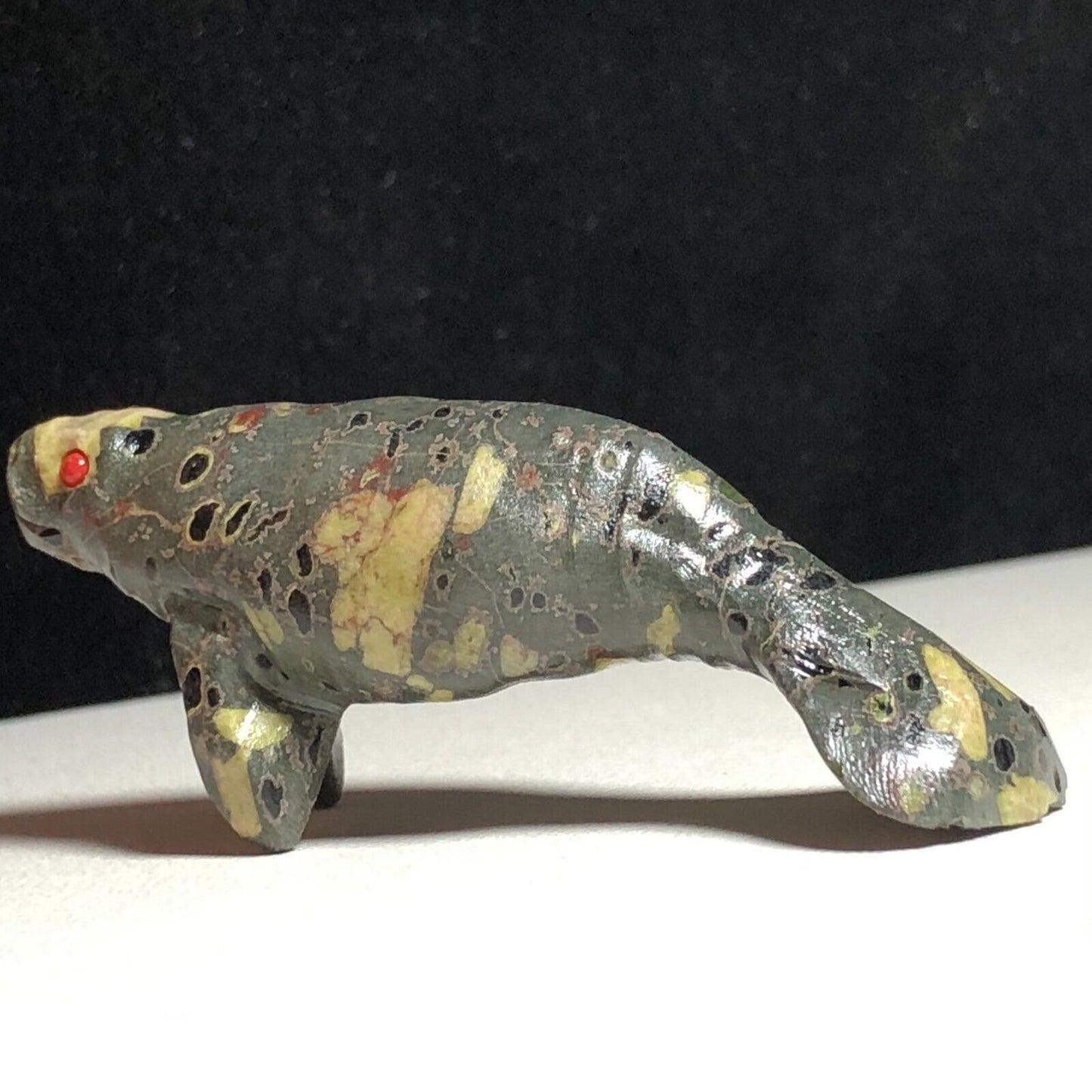 Unusual Bamboo Leaf Jasper Manatee, 25mm Tall, 20g