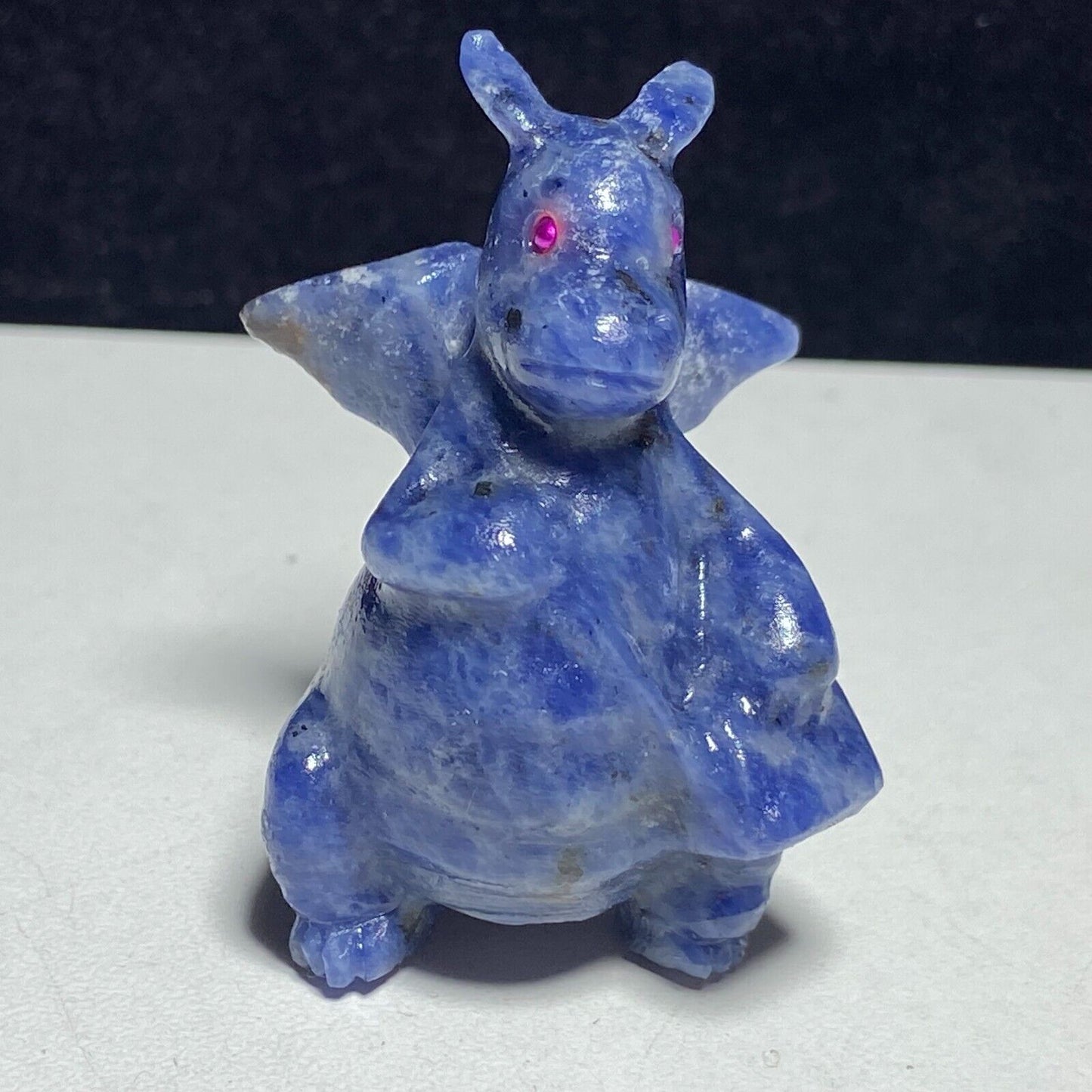 Rare Blue Aventurine Dragon, 42mm Tall, 25g (Blue, Purple)