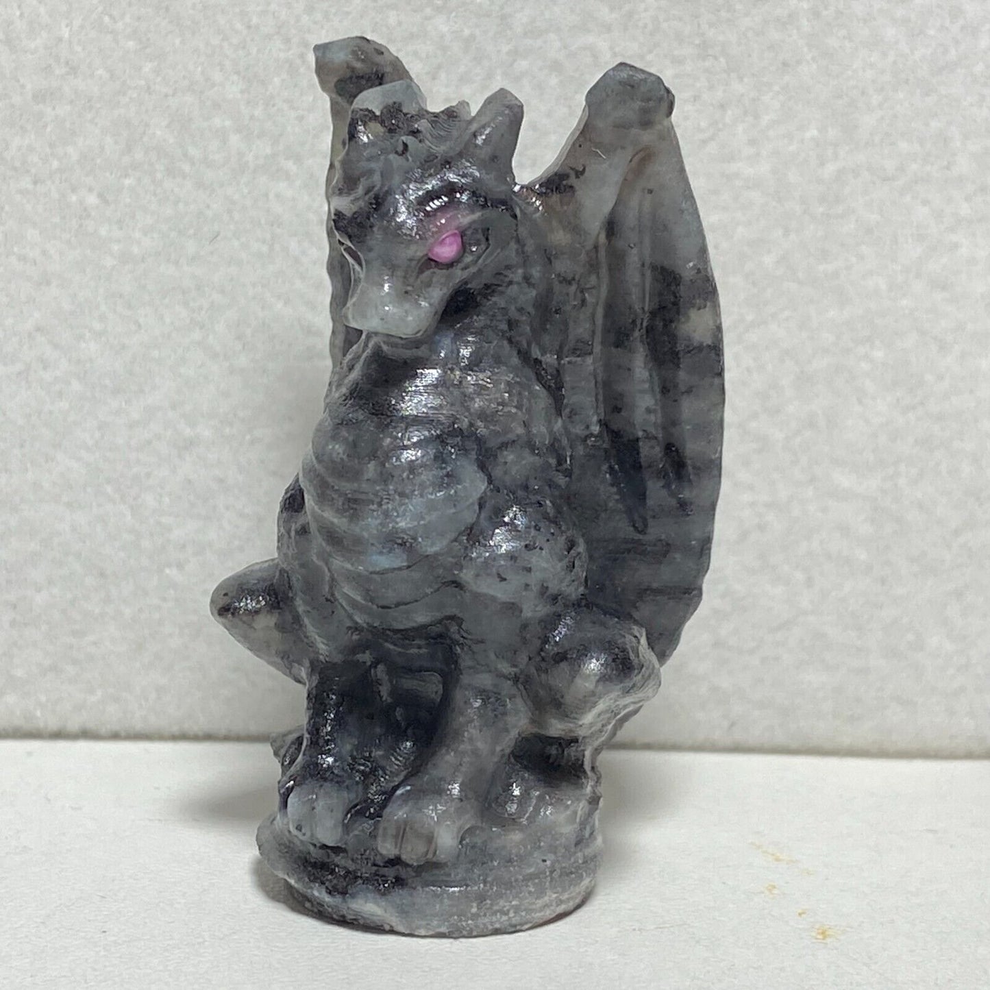 Unusual Stone Dragon, 50mm Tall, 36g (Gray, Black)