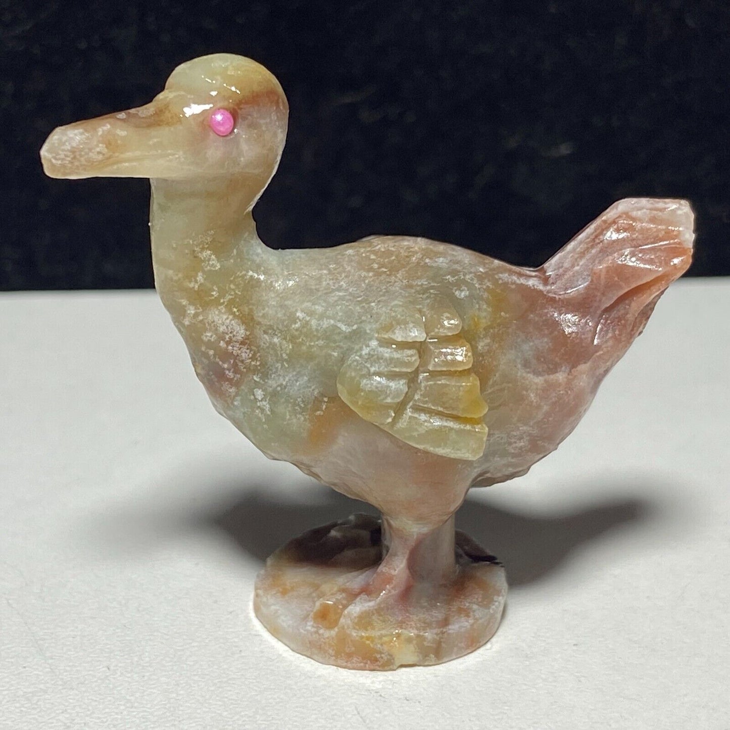 Unusual Amazonite Dodo, 48mm Tall, 25g (Cream, Brown, Yellow)