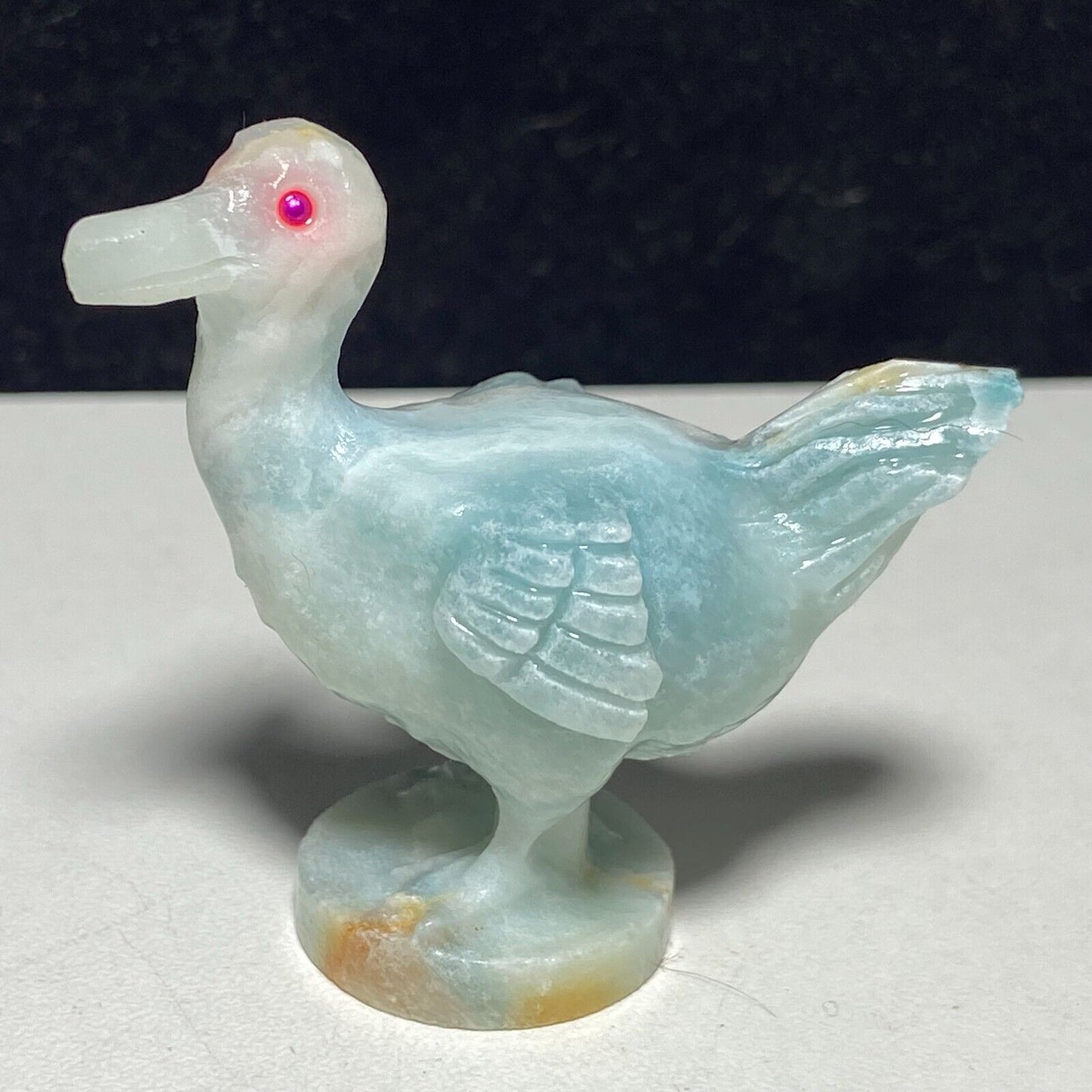 Unusual Amazonite Dodo, 48mm Tall, 25g (Blue, White, Pink)