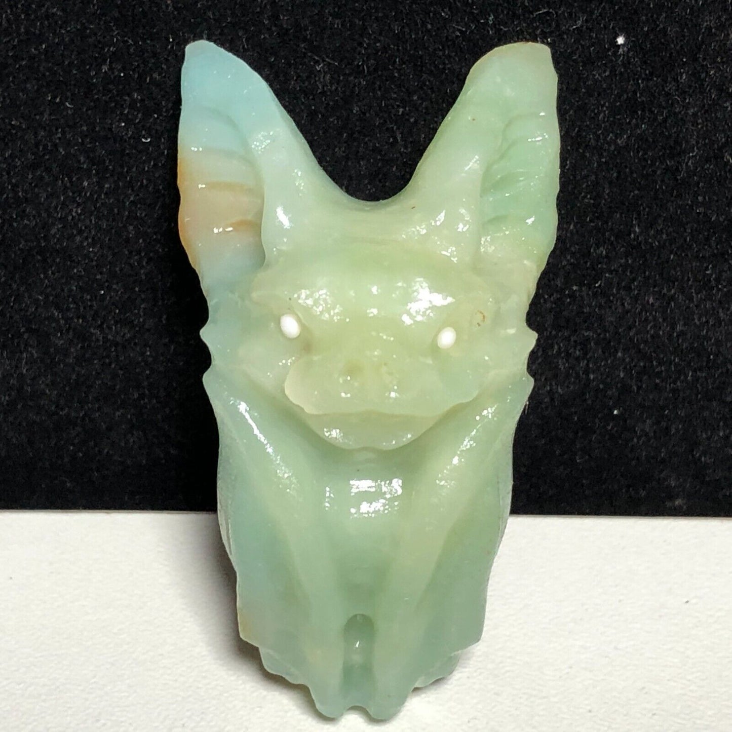 Stunning Amazonite Bat, 51mm Tall, 24g (Green, Blue, White)