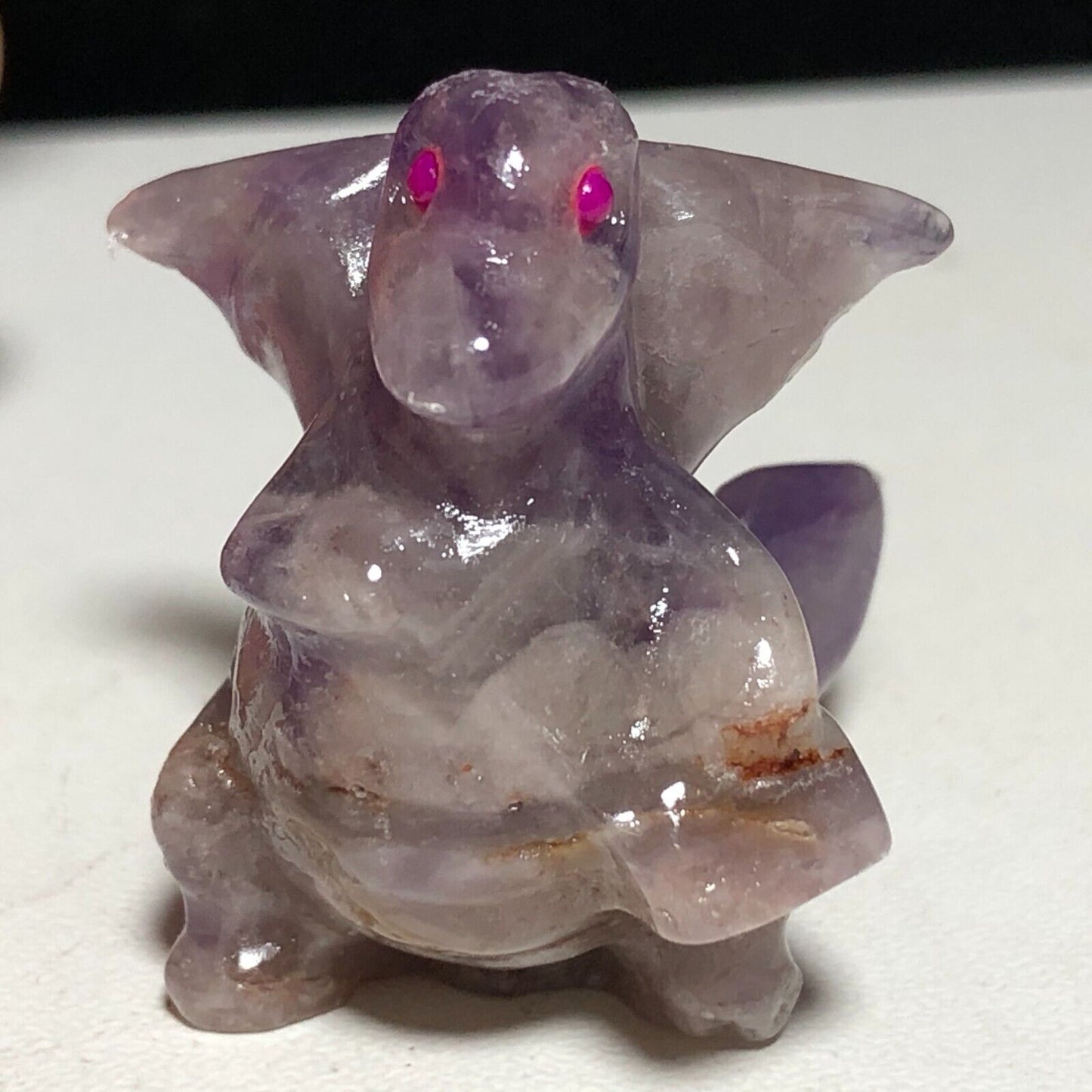 Rare Amethyst Dragonite, 35mm Tall, 18g (Purple, Gray, Pink)