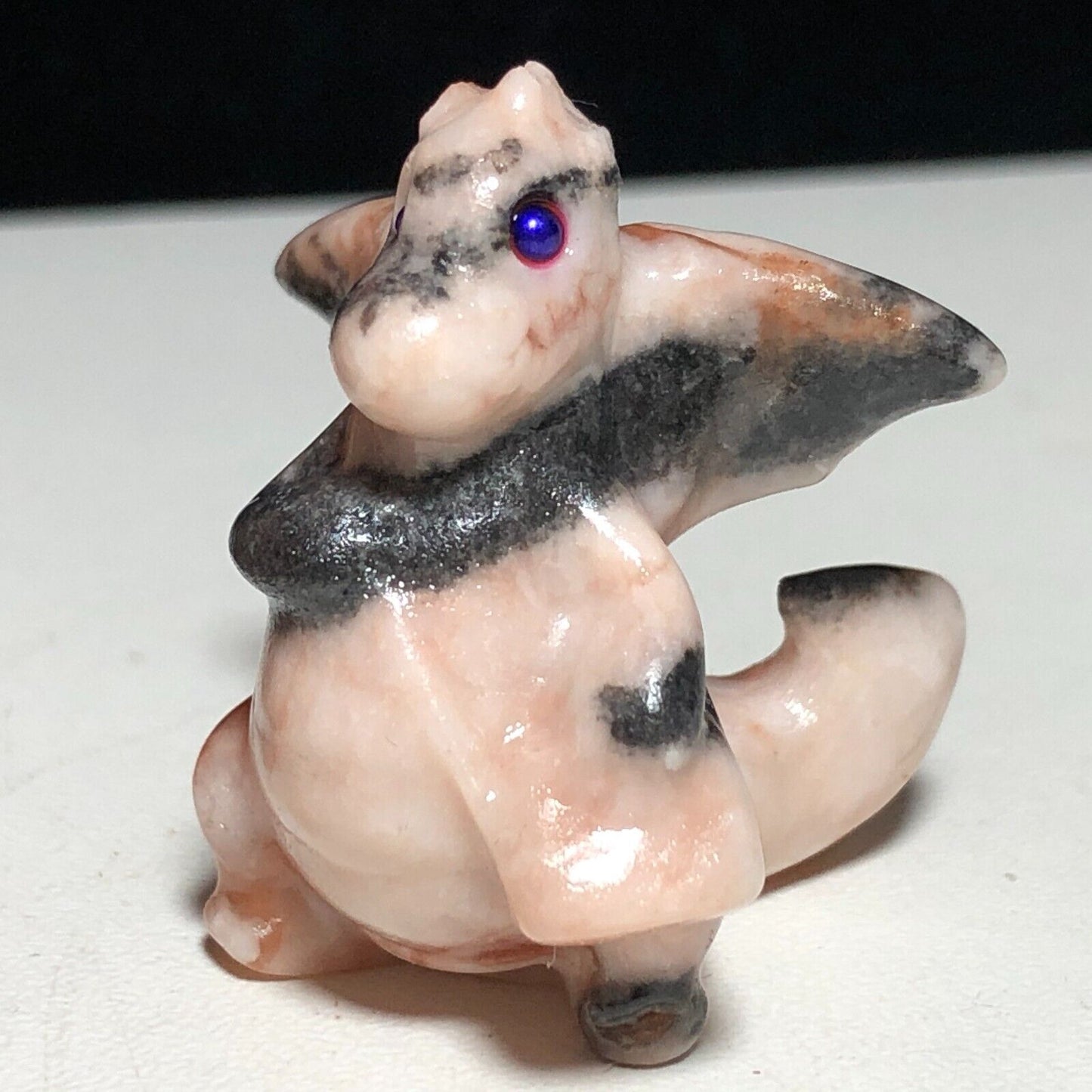Common Pink Zebra Jasper Dragonite, 35mm Tall, 18g (Pink, Black)