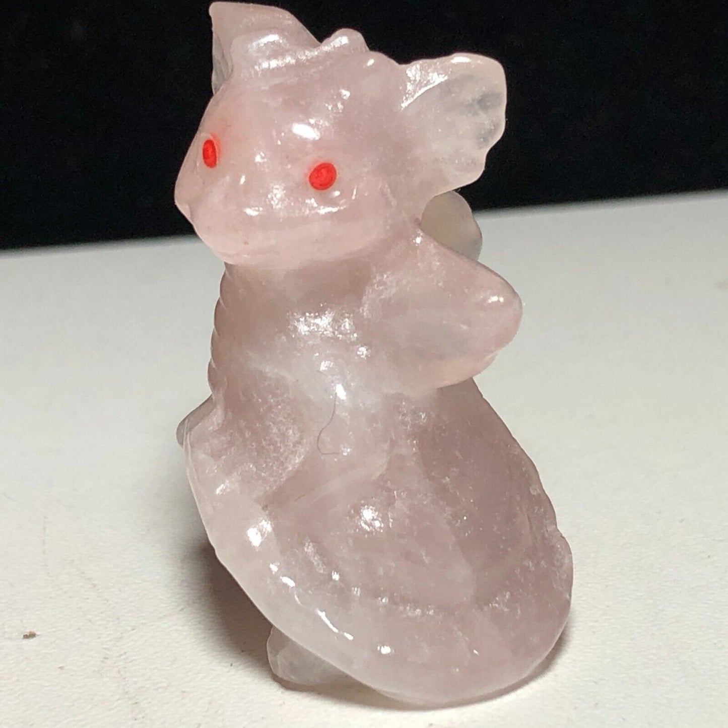 Rare Stone Dragon, 40mm Tall, 18g (Pink, Red)