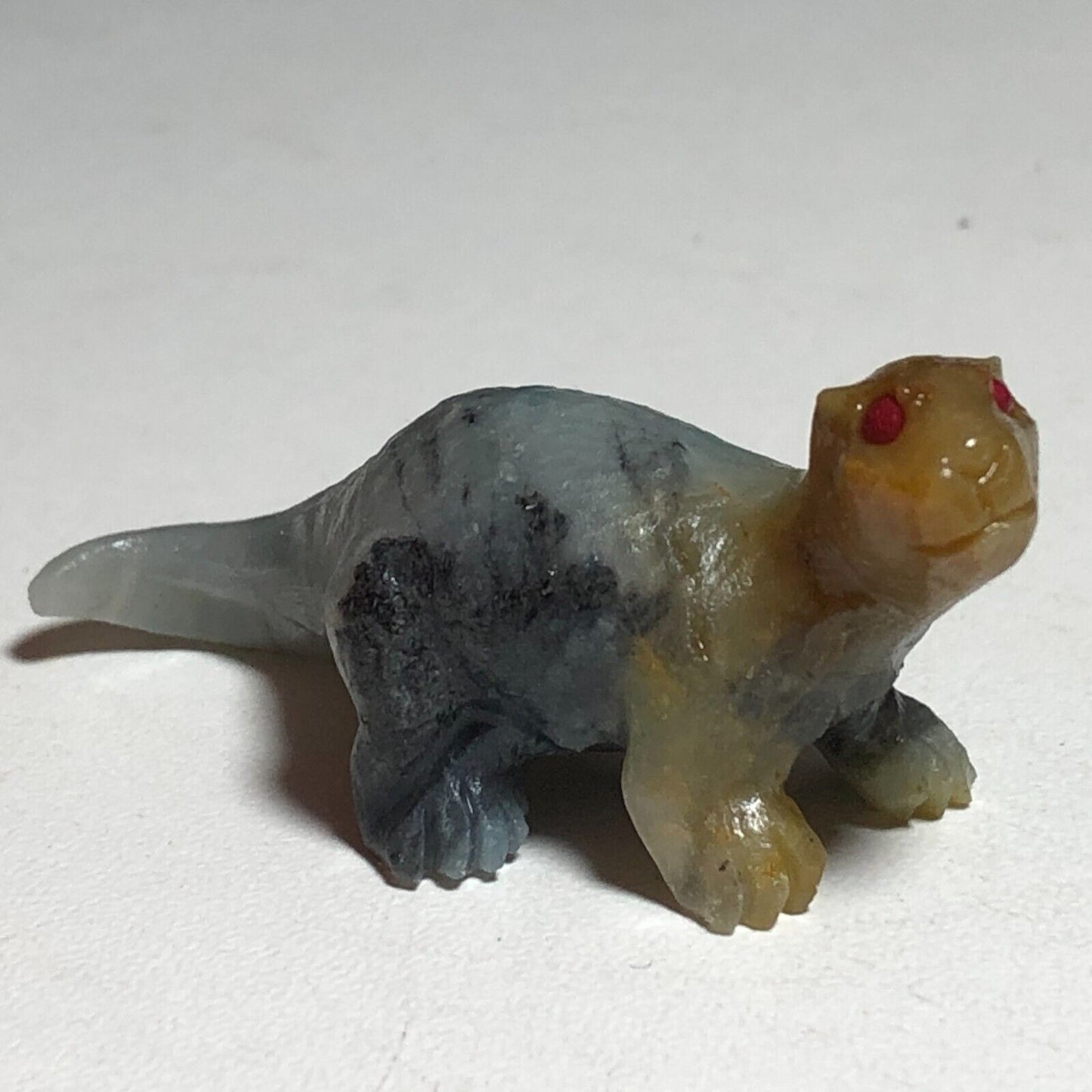Common Amazonite River Otter, 25mm Tall, 13g (Gray, Orange, Cream)