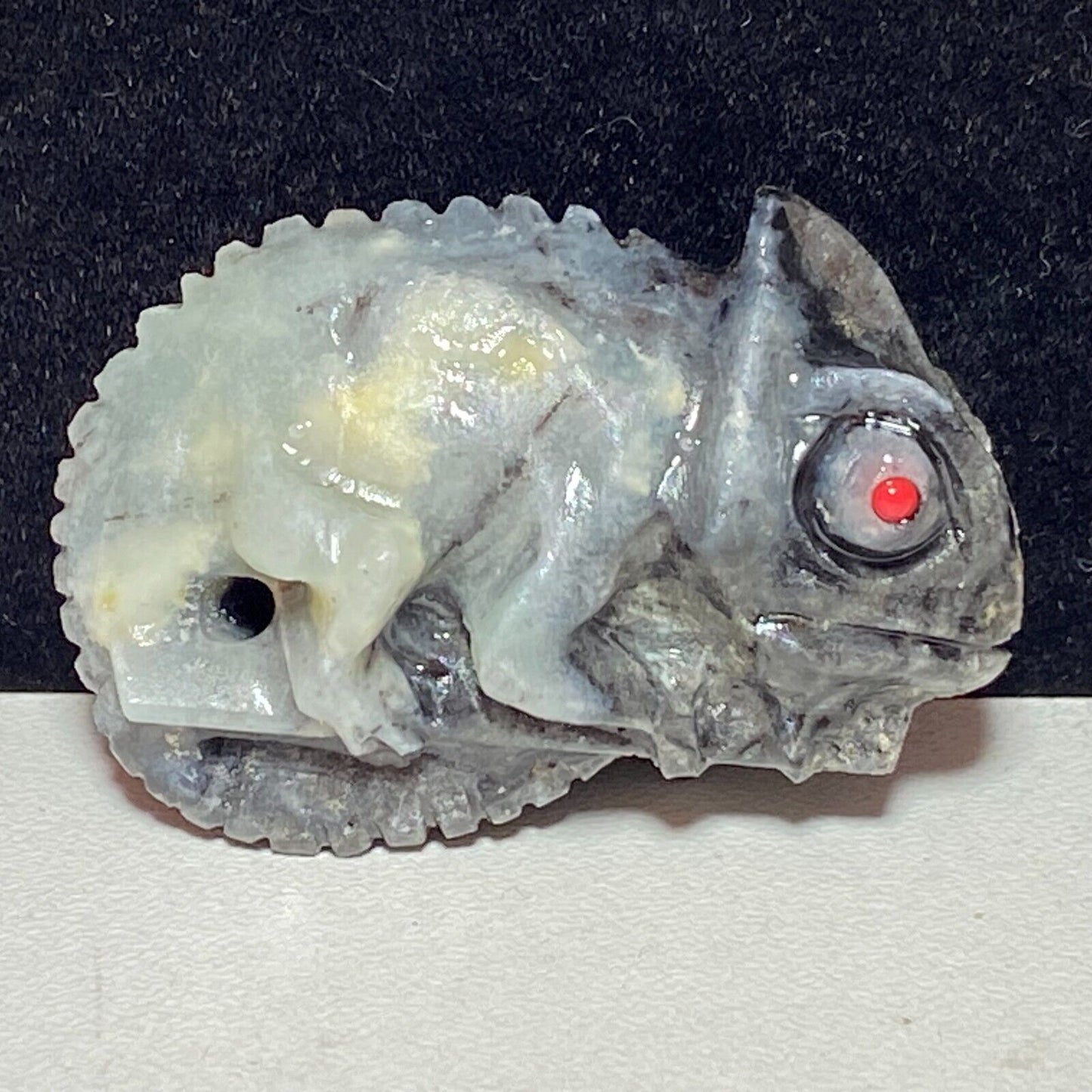 Unusual Amazonite Chameleon, 29mm Tall, 14g (Gray, White, Cream)