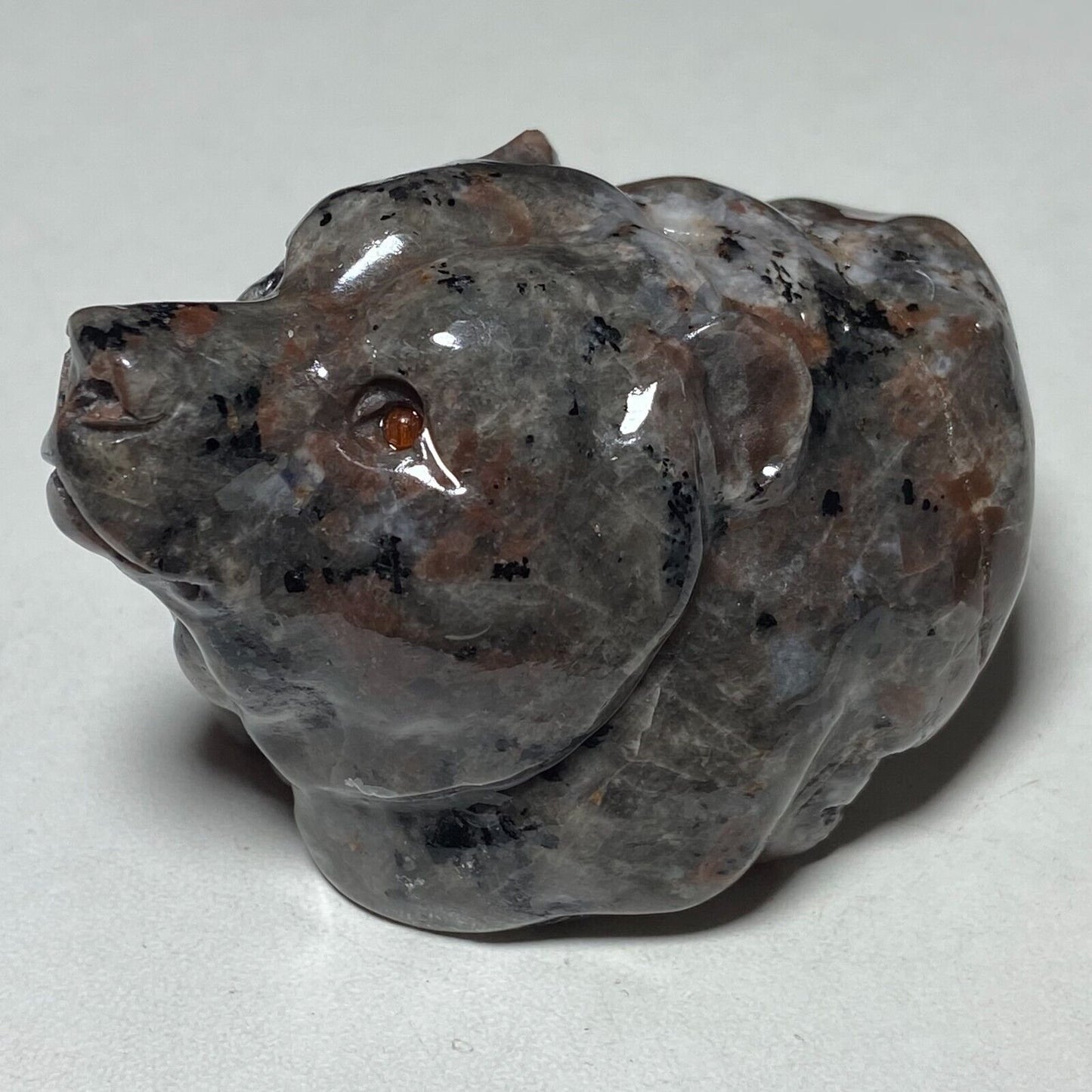 Rare Yooperlite Bear, 49mm Tall, 148g (Gray, Brown, Black)