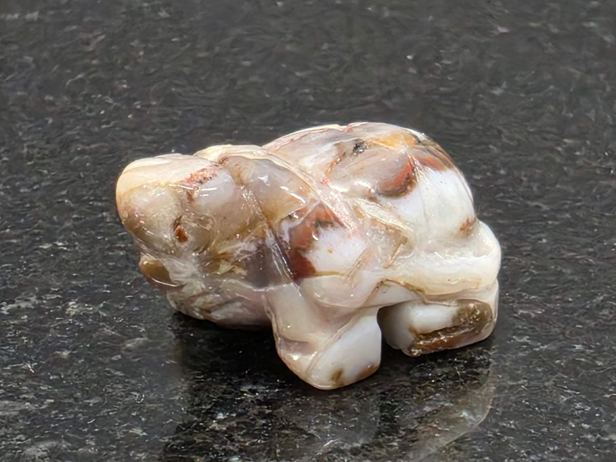 Common Jasper Turtle, 14mm Tall, 10g (Pink, Brown)