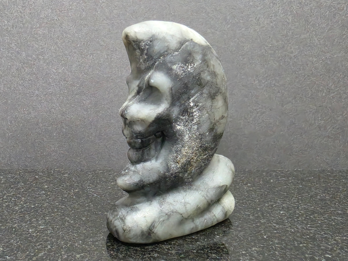 Unusual Unknown Moon, 69mm Tall, 117g (Gray, Black)