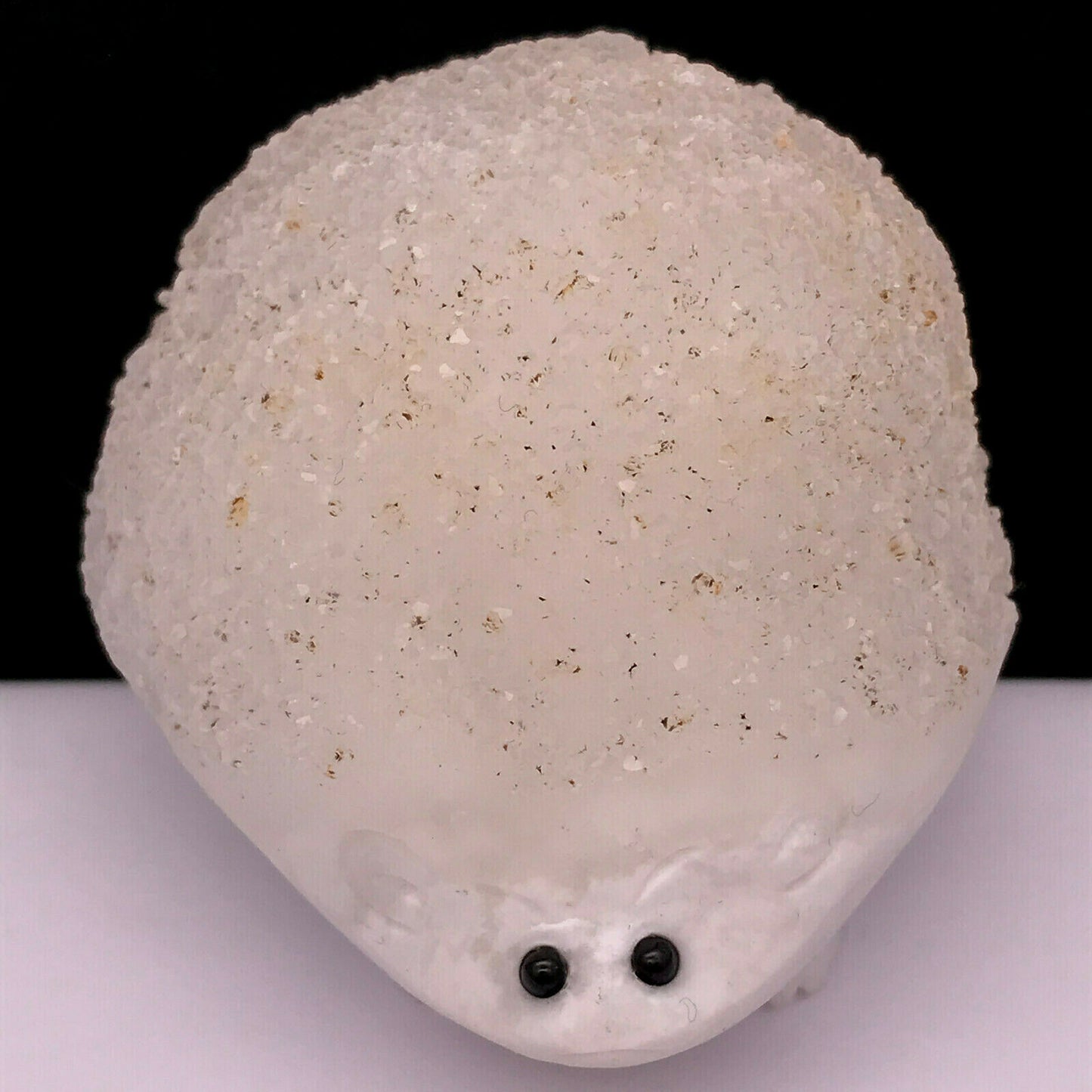 Rare Quartzite Hedgehog with Quartz Crystals, 42mm Tall, 144g (White)