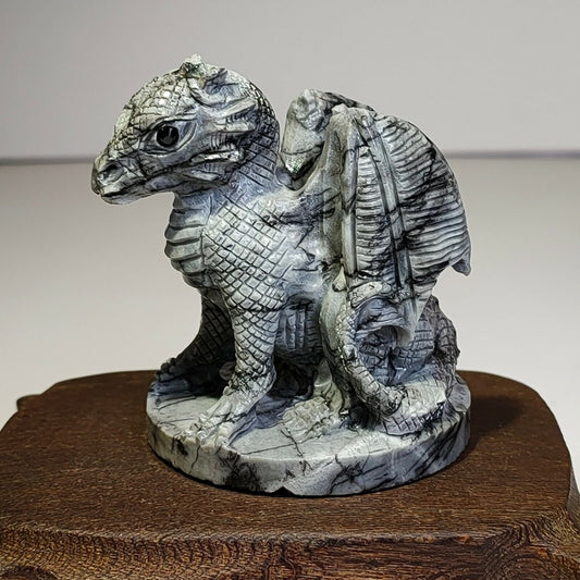 Rare Stone Dragon, 40mm Tall, 134g (Gray)
