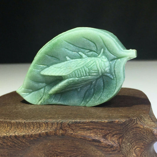 Unusual Green Aventurine Cicada, 14mm Tall, 56g (Green)