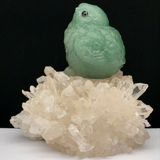 Rare Green Aventurine Chick Chicken, 78mm Tall, 65g (Green)