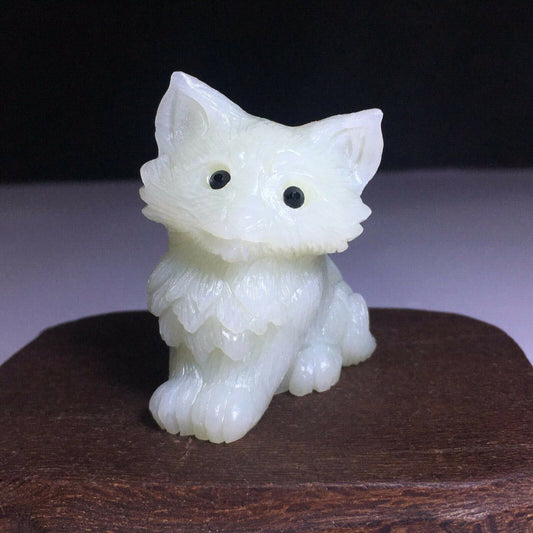 Unusual Xiuyan Jade Cat, 33mm Tall, 71.8g