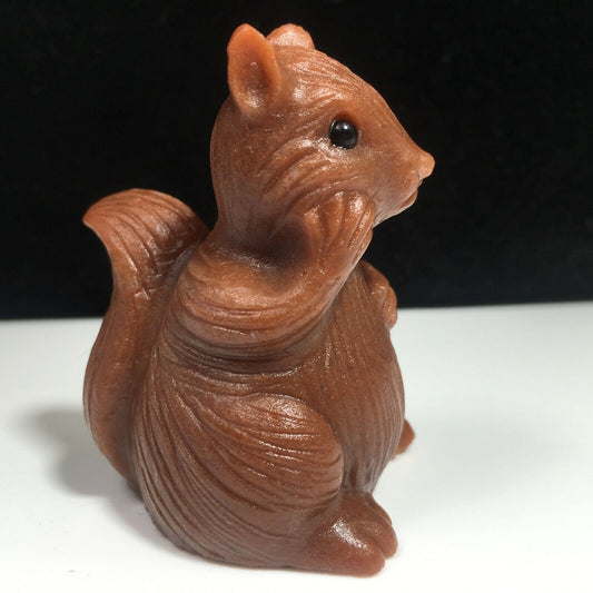 Unusual Stone Squirrel, 40mm Tall, 108g (Red, Brown)