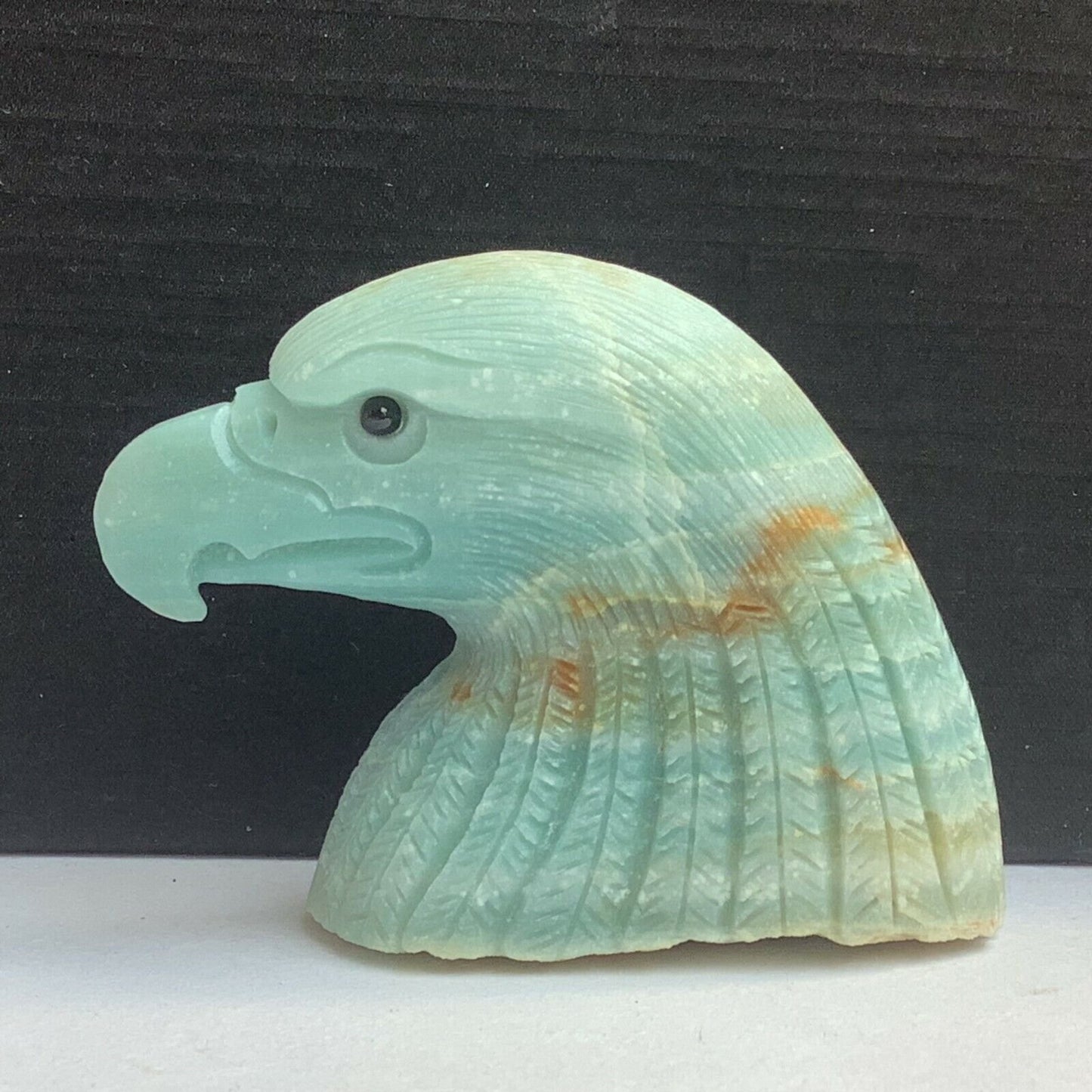 Rare Amazonite Eagle, 59mm Tall, 195g (Blue, Green, Yellow)