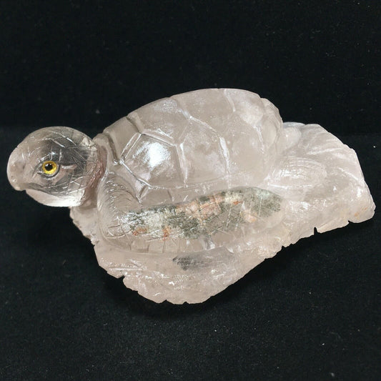 Rare Quartz Turtle with Solid Crystals, 40mm Tall, 239g (Clear, White, Rainbow)