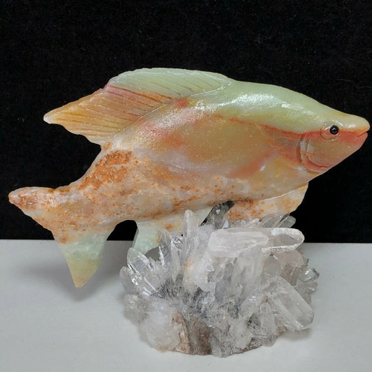 Stunning Amazonite Fish, 50mm Tall, 51g (Red, Orange, Yellow)
