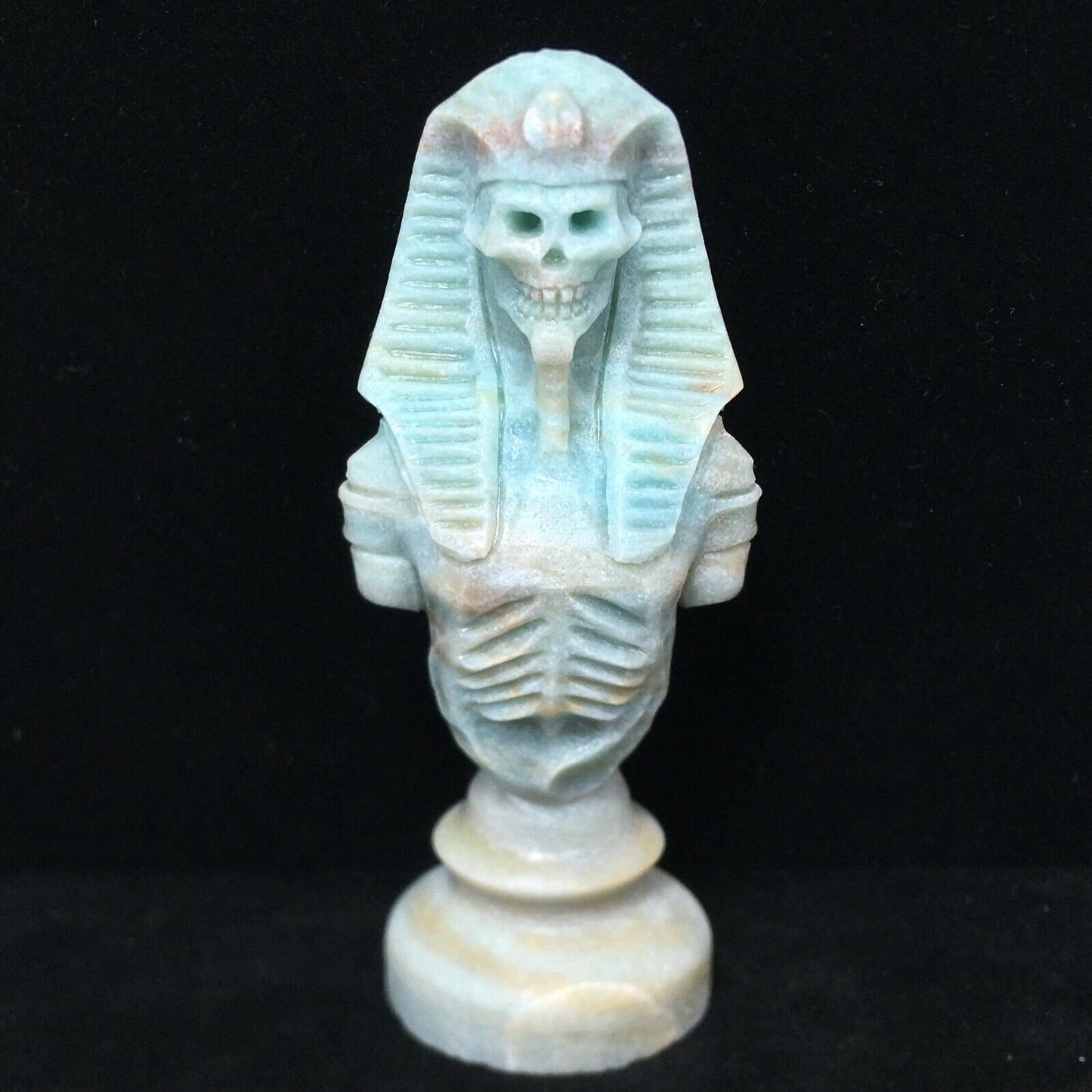 Rare Amazonite Pharaoh, 101mm Tall, 121g (Blue, Red, Green)