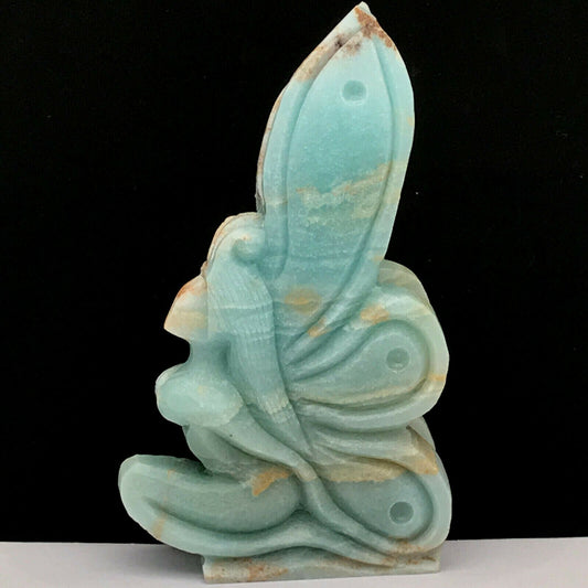 Stunning Amazonite Fairy, 106mm Tall, 218g (Blue, Orange)