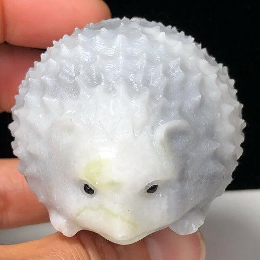 Common Sun Stone Hedgehog, 45mm Tall, 197g (White, Gray)