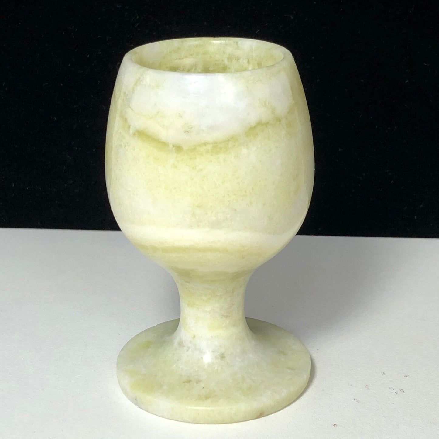 Unusual Cauliflower Jade Goblet, 86mm Tall, 188g (Green, Yellow, White)