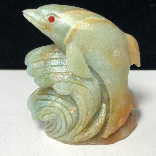 Unusual Amazonite Dolphin, 65mm Tall, 89g (Blue, Green, Yellow)