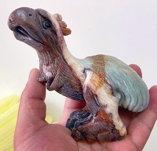 Rare Amazonite Moa Bird, 375g (Blue, Red, Brown)