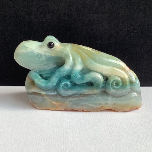 Stunning Amazonite Octopus, 50mm Tall, 291g (Blue, Green, Yellow)