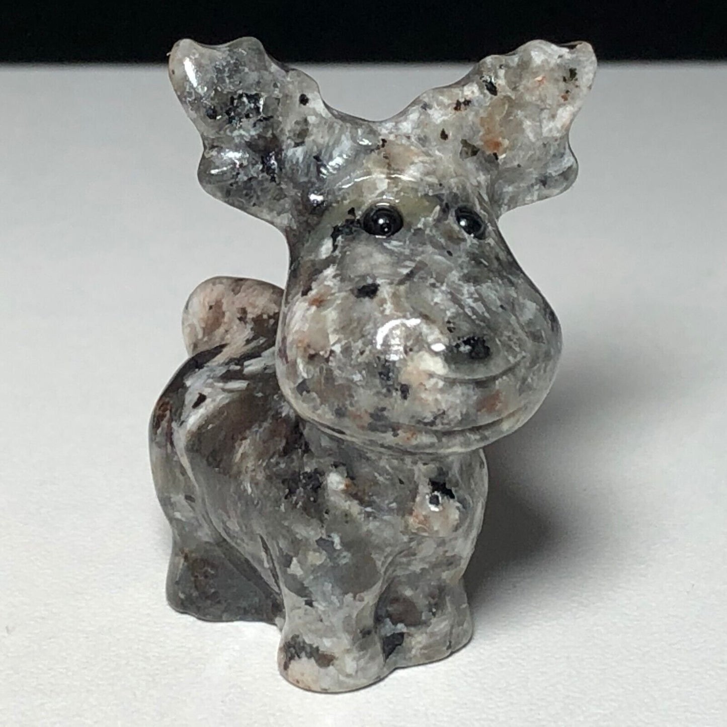 Rare Yooperlite Moose Deer, 38mm Tall, 20g (Gray, Black, White)