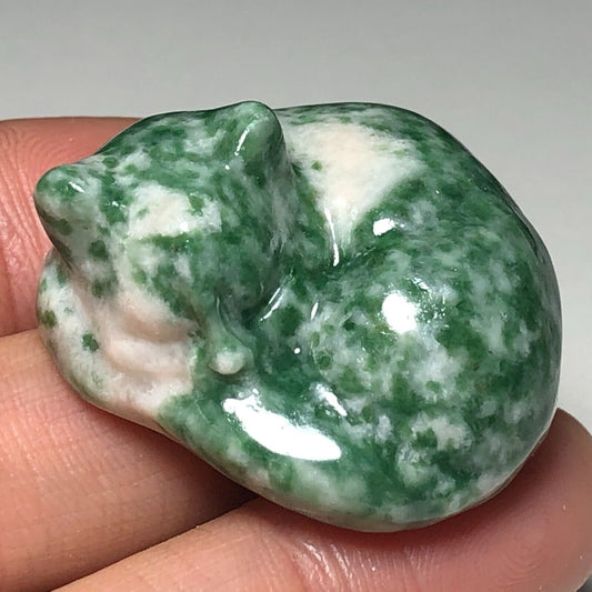 Unusual Stone Horned Owl, 34mm Tall, 30g (Purple, Pink, White)
